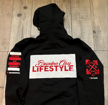 Load image into Gallery viewer, BCLSSS201: #AnyGymIsHome Hoodie - Black / Red / White