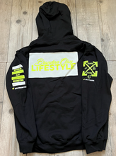 Load image into Gallery viewer, BCLSSS203: #AnyGymIsHome Hoodie - Black / Neon Yellow / White