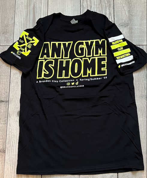 BCLSSS204: #AnyGymIsHome Tee - Black / Neon Yellow / White